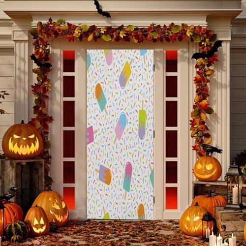 Susiyo Colorful Ice Cream Halloween Door Cover