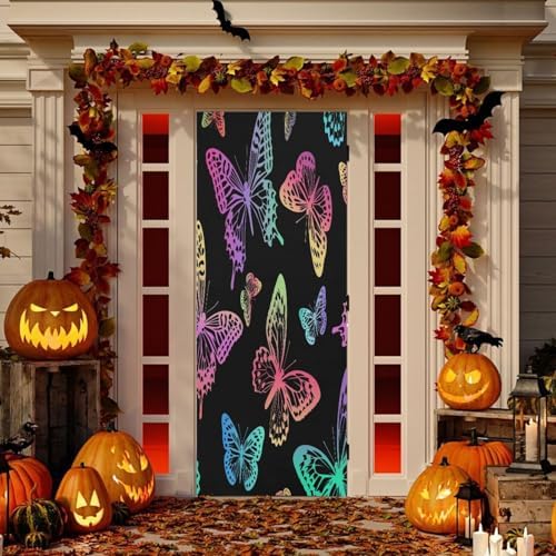 Susiyo Glowing Butterfly Halloween Door Cover