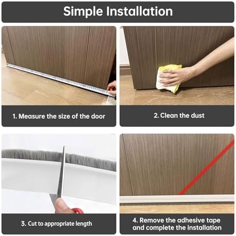 Self-Adhesive Door Sweep with Brush 3937 L White