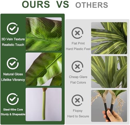 4 Pcs Artificial Greenery Stems Realistic Fake Bird Nest Fern for Home Office Decor