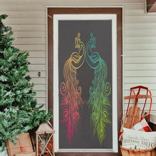 Susiyo Peacock Halloween Door Cover 32x79in