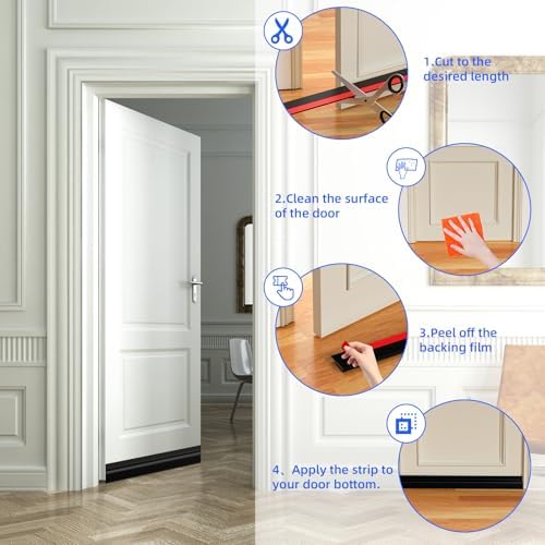 Under Door Draft Stopper 39in Black Door Sweep