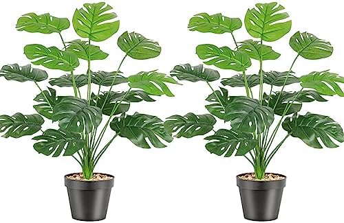 SOMYTING Set of 2 Artificial Tropical Plants in Pots