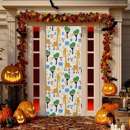 Susiyo Giraffe Forest Halloween Door Cover