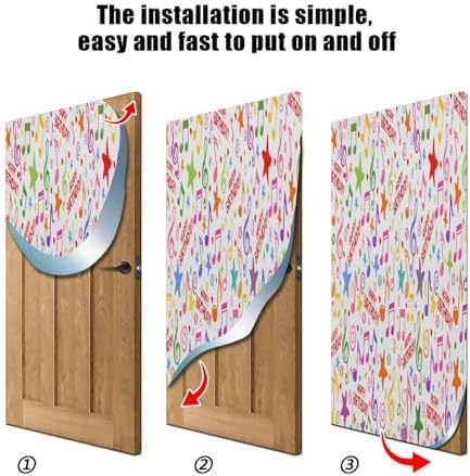 Susiyo Colorful Musical Notes Halloween Door Cover