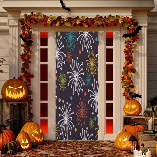 Susiyo Endless Floral Halloween Door Cover Stretch Fabric