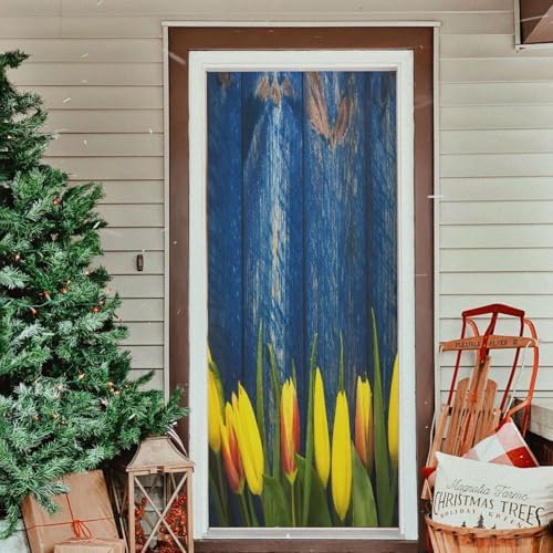 Susiyo Spring Tulip Halloween Door Cover 32x79 in