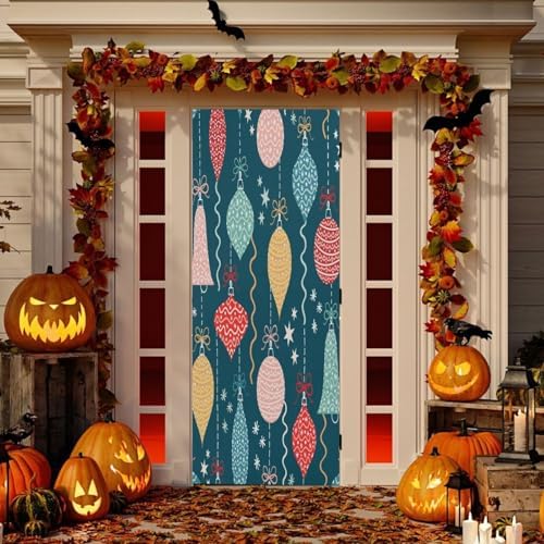 Susiyo Christmas Ornaments Door Cover Stretch Fabric Decor