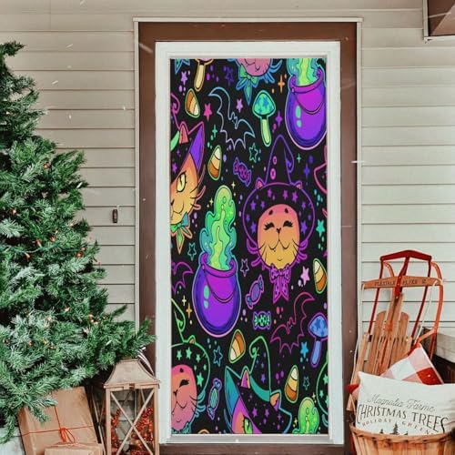 Susiyo Cute Cats Halloween Door Cover 32x79 In