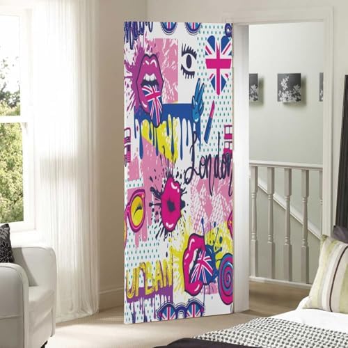 Susiyo Funny Colorful Halloween Door Cover 32x79 in