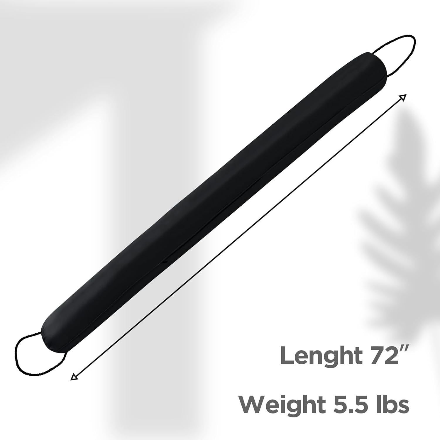 Sunolga 72 Inches Waterproof Draft Stopper with Glass Beads and Cotton Black
