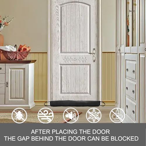 Weighted Door Draft Stopper 32 Inch Black