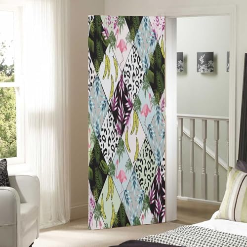 Susiyo Abstract Tropical Christmas Door Cover Decoration 32x79 in