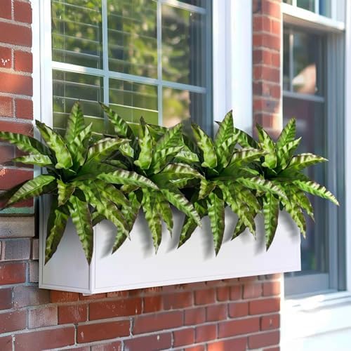 4 Pcs Artificial Greenery Stems Realistic Fake Bird Nest Fern for Home Office Decor