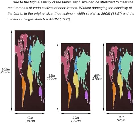 Susiyo Colorful World Map Halloween Door Cover