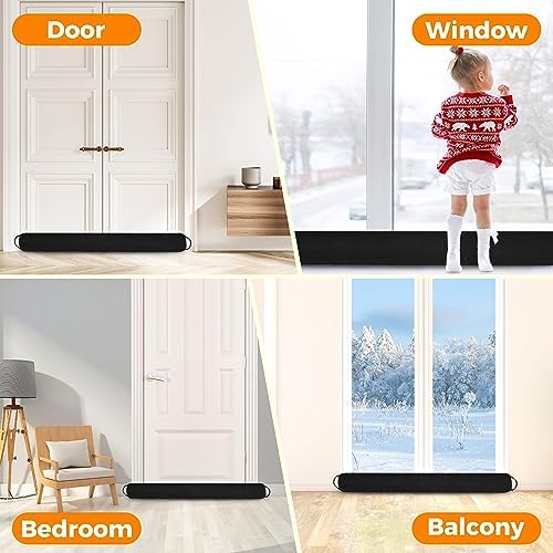 TORRAMI 32 Inch Door Draft Stopper Black