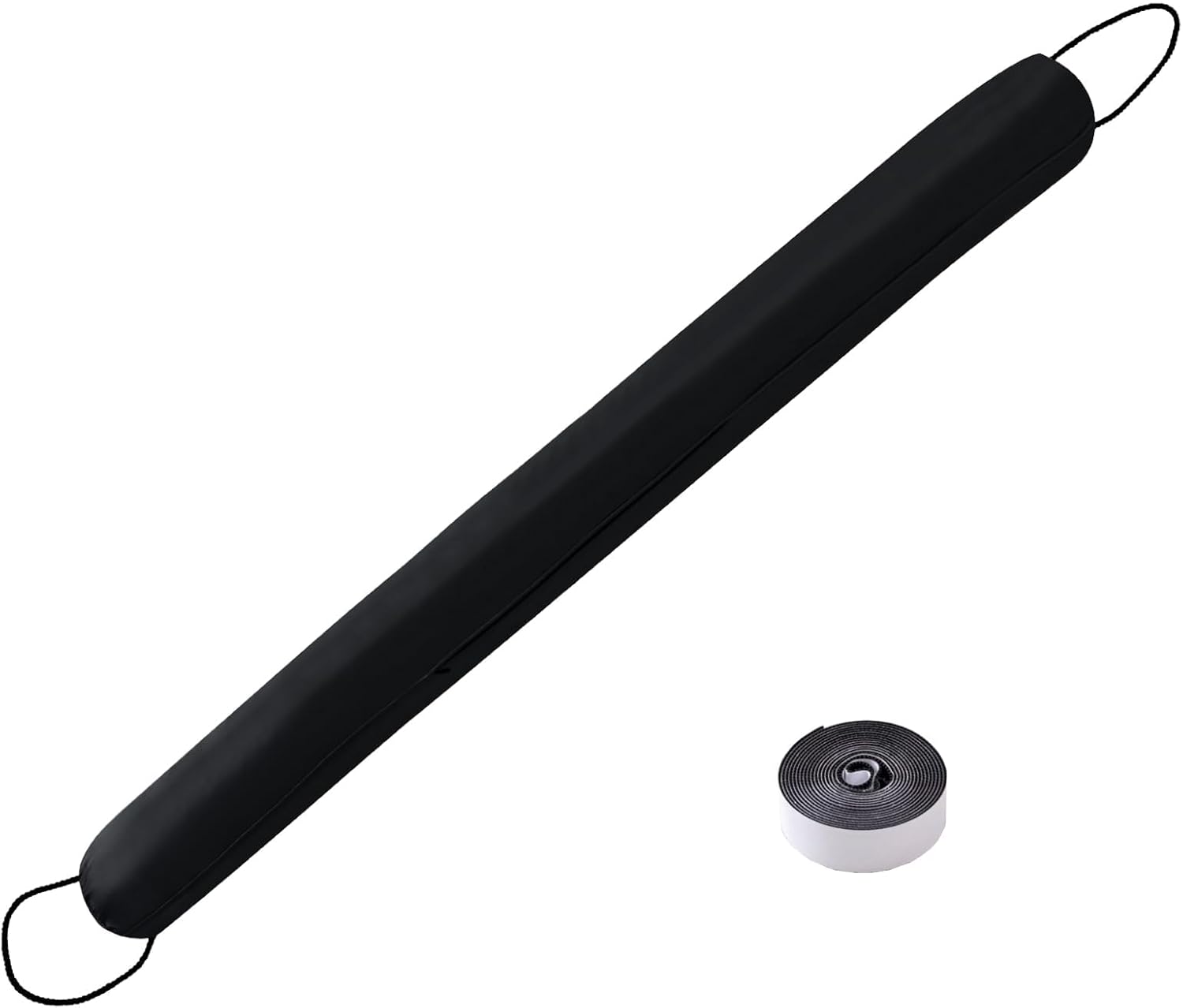 Sunolga 72 Inches Waterproof Draft Stopper with Glass Beads and Cotton Black