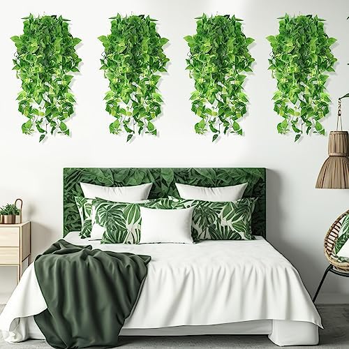 Hoteam 18 Pcs Artificial Hanging Plants Fake Ivy Vines No Basket