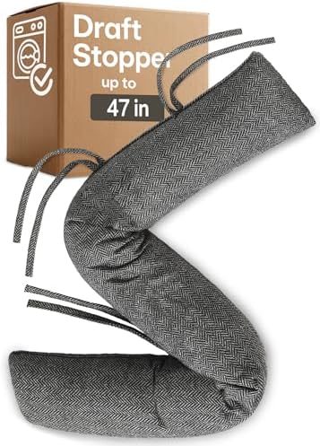 Praknu Draft Stopper for Window Sill 47 Inches Gray