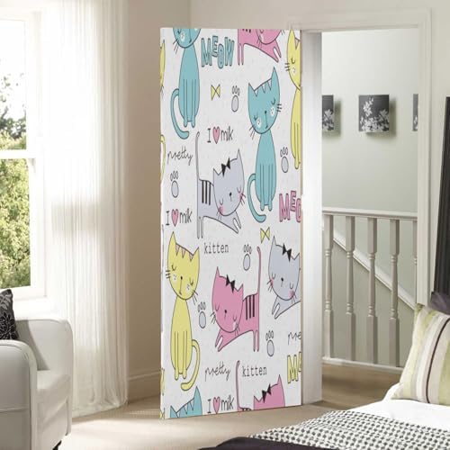 Susiyo Cute Cat Halloween Door Cover 32x79 in