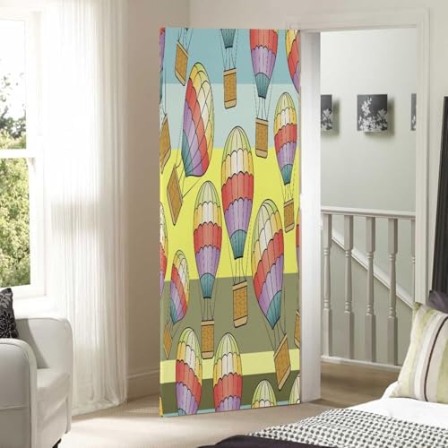 Susiyo Hot Air Balloons Halloween Door Cover 32x79 in