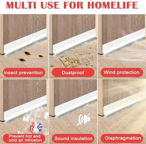 Topupth Under Door Draft Stopper with Brush - 39 L x 2 W
