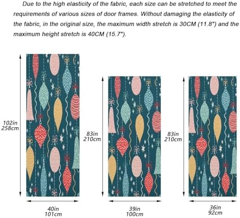 Susiyo Christmas Ornaments Door Cover Stretch Fabric Decor