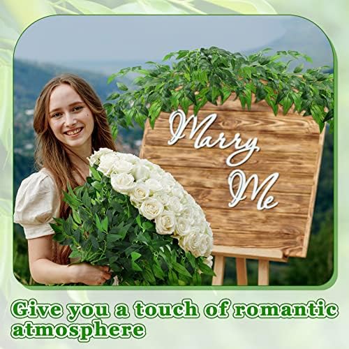 Xinnun 100 Pcs Artificial Italian Ruscus Greenery Stems