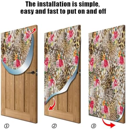 Susiyo Colorful Leopard Door Cover 32x79 in