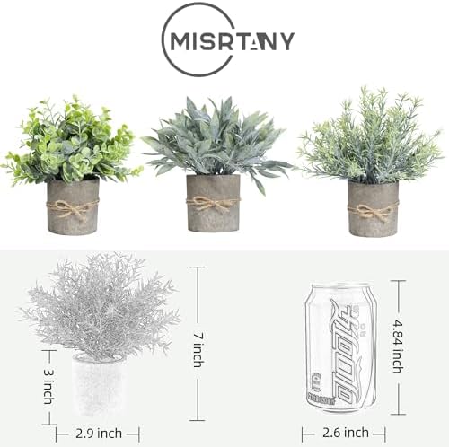 3 Pack Mini Artificial Eucalyptus Plants for Home Office Decor