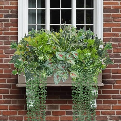 17Pcs Artificial Plants for Outdoor and Indoor Decor
