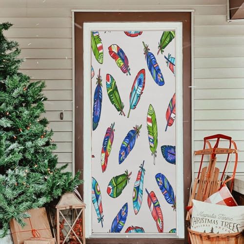 Susiyo Colored Feathers Halloween Door Cover