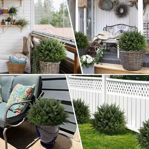 LUWENER 236 Inch Artificial Cedar Topiary 2 Pack