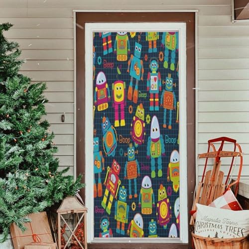 Susiyo Cute Cartoon Robot Halloween Door Cover