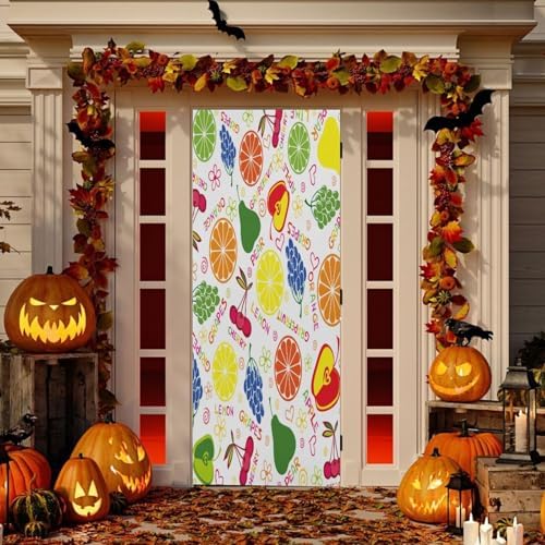 Susiyo Colorful Fruit Lemon Halloween Door Cover