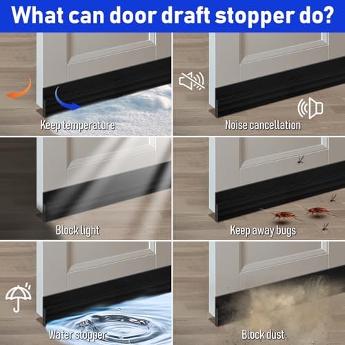 Premium Door Draft Stopper 2 W x 195 L Black