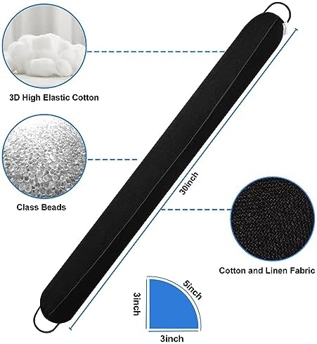 NABOWAN 30 Inch Weighted Draft Stopper - Triangular Door Blocker with Hook Loops for Easy Install