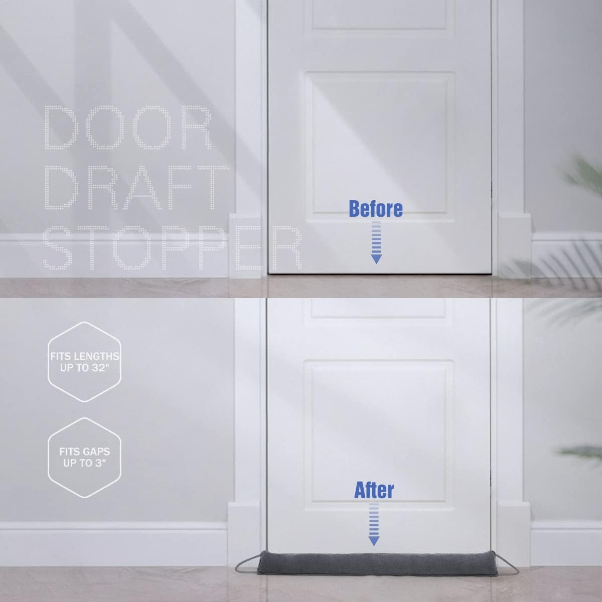 Tuffen Door Draft Stopper 32 Inch Gray