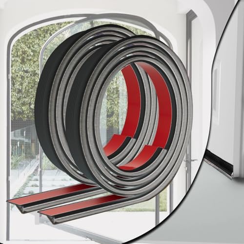 Door Draft Stopper with Brush 2 Pack Black 39