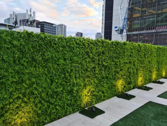 Lush Fern Artificial Green Grass Wall Panels for Interior Decor