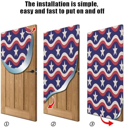 Susiyo Fag White Stars Halloween Door Cover Stretch Fabric Backdrop for Home Party Decoration