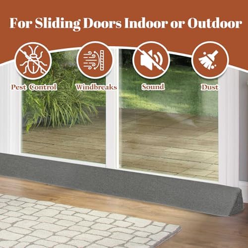 2 Pack Sliding Door Draft Stopper with Zipper
