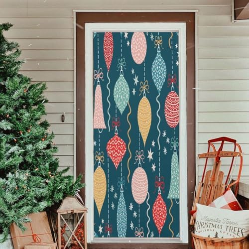 Susiyo Christmas Ornaments Door Cover Stretch Fabric Decor