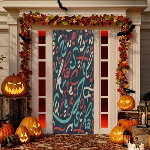 Susiyo Colorful Letters Halloween Door Cover