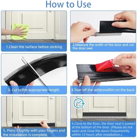 2Pack SilentGuard Pro Door Seal with Brush Tech - Noise Reduction and Energy Efficiency