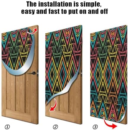 Susiyo Abstract Zigzag Halloween Door Cover 32x79 in