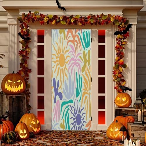 Susiyo Tropical Abstract Pattern Halloween Door Cover