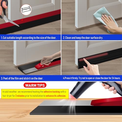 Premium Door Draft Stopper 2 W x 195 L Black
