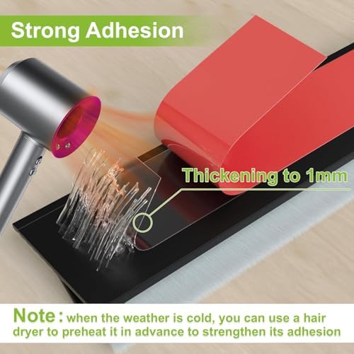 DINGLIAN 2 Door Brush Bottom Sweep Self Adhesive Draft Stopper 2 W x 39 L Black