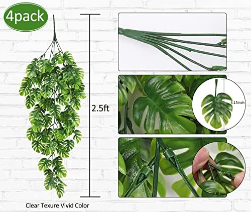 RECUTMS Artificial Hanging Plants 4Pcs Set
